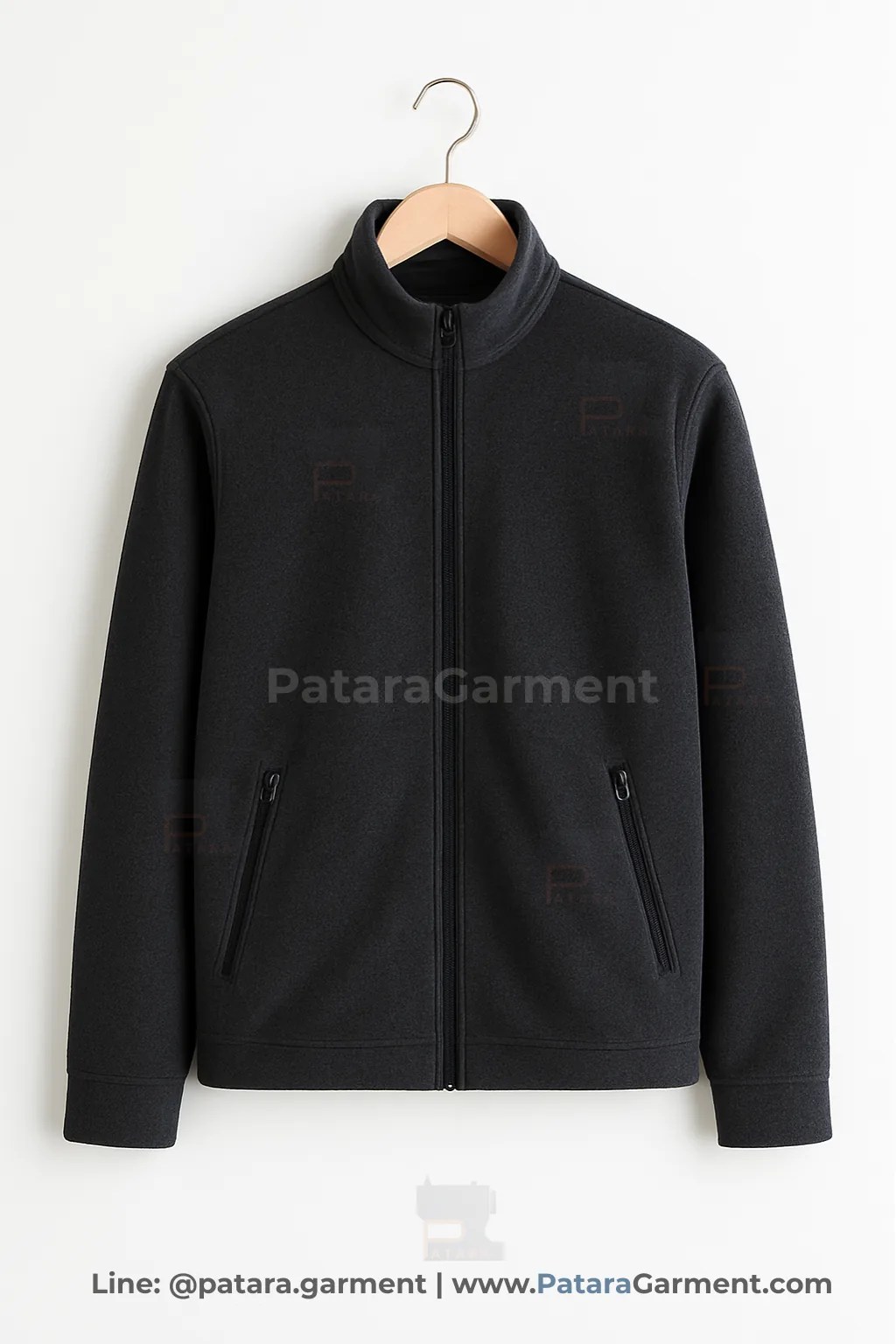 เสื้อไมโครฟลีซซิปหน้าสีชาร์โคล J039 อุ่นเบา ซับในนุ่ม (เลือกสี/ปักโลโก้ได้) รับผลิตโดยภัทร การ์เม้นท์