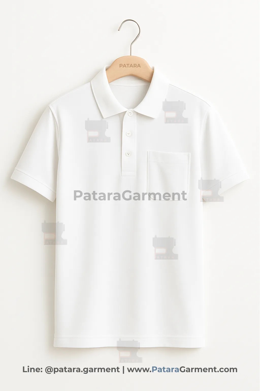 เสื้อโปโลยูนิฟอร์มสีขาว รุ่น U029 | ผลิตโปโลสีขาวบริษัท Made to Order โดย ภัทร การ์เม้นท์